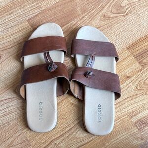 torrid Women’s Brown Faux Leather Slides - Very good Upper - Fits 8/9 Sandals